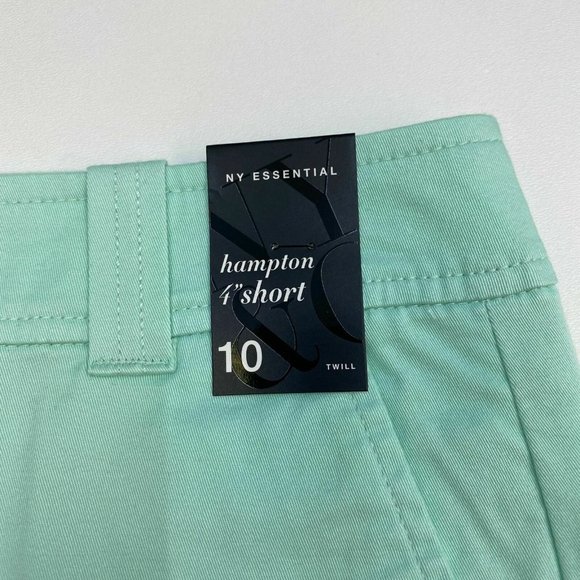 NY&C Hampton Shorts Women's 10 Mint Green Twill Clasp Button Slash Pocket - Picture 3 of 5
